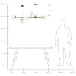 Wyld and Coco Six-Glass Globe Pendant Light Gold - Dining Room Ceiling Light - thumbnail 9