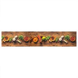 Berkfield Home Kitchen Rug Washable Spices 60x300 cm Velvet in Brown