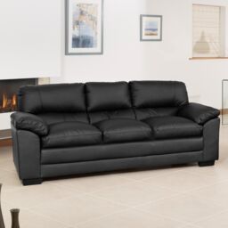 Artemis Home Genoa 3 Seat Sofabed in Black - thumbnail 1