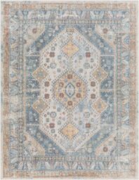 Livabliss Lilian-Washable Blue Brown Vintage Traditional Boho Living Dining Rug - Size: 140 cm x 200 cm - thumbnail 2