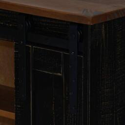 Berkfield Home Hanging Cabinet HALDEN with Sliding Door Black 49x22.5x70 cm Pine - thumbnail 6