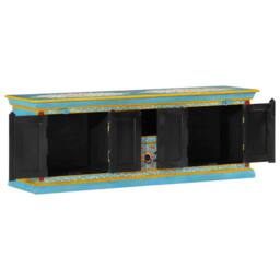 Berkfield Home TV Cabinet Blue 110x30x40 cm Solid Wood Mango - Size: 110 x 30 x 40 cm - thumbnail 6