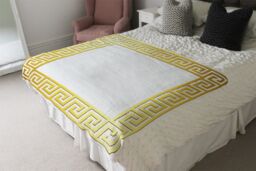 Benjamin Tate Design Golden Greek Ornamental Frame Blanket in Natural - Size: 120 cm x 150 cm - thumbnail 3