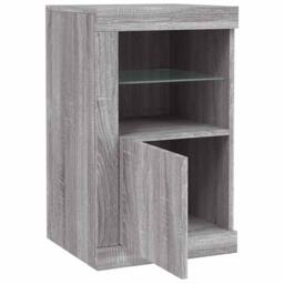 Berkfield Home Side Cabinet with LED Lights Grey Sonoma Engineered Wood - thumbnail 6