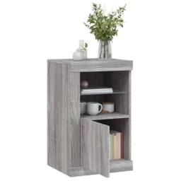 Berkfield Home Side Cabinet with LED Lights Grey Sonoma Engineered Wood - thumbnail 4