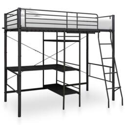 Berkfield Home Bunk Bed with Table Frame Black Metal 90x200 cm - thumbnail 2
