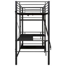 Berkfield Home Bunk Bed with Table Frame Black Metal 90x200 cm - thumbnail 4