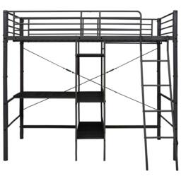 Berkfield Home Bunk Bed with Table Frame Black Metal 90x200 cm - thumbnail 3