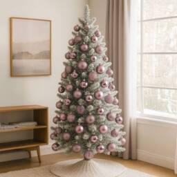 Neo Set of 36 Christmas Tree Ornaments Baubles Set in Dusty Pink - thumbnail 2