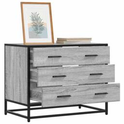 Berkfield Home Elegant Drawer Cabinet Grey Sonoma 70x41x56 cm Engineered Wood - Size: 70 x 41 x 56 cm - thumbnail 2