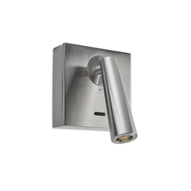 Netlighting Gamma LED Wall Reading Light Satin Nickel 175lm 2700K in Grey - image 1