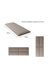 Aspire EasyMount Wall Mounted Upholstered Panels, Modular DIY Headboard in Eire Linen Fabric (Pack of 8) in Natural - thumbnail 5