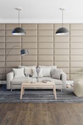 Aspire EasyMount Wall Mounted Upholstered Panels, Modular DIY Headboard in Eire Linen Fabric (Pack of 8) in Natural - thumbnail 4