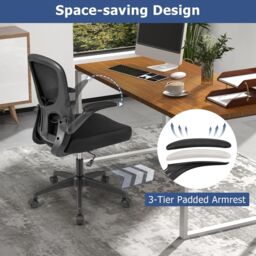 Costway Ergonomic Office Chair Adjustable Swivel Mesh Task Rocking Chair in Black - thumbnail 5