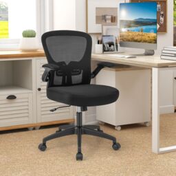 Costway Ergonomic Office Chair Adjustable Swivel Mesh Task Rocking Chair in Black - thumbnail 3