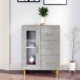 Berkfield Home Sideboard Concrete Grey 69, 5x34x90 cm Engineered Wood - Size: 5 x 34 x 90 cm - thumbnail 2