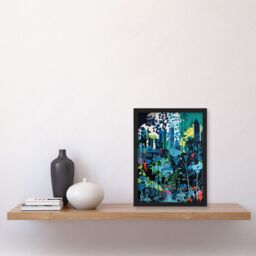 Artery8 Singapore Forest Cityscape Modern Bold Landscape Artwork Framed Wall Art Print A4 in Black - thumbnail 2