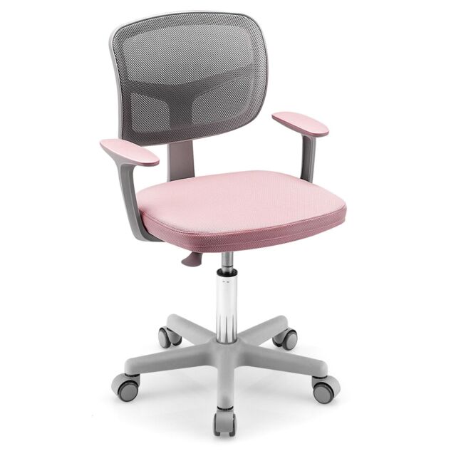 Costway Kids Computer Chair Low-Back Task Study Chair Children Office Chair Height Adjustable in Pink - image 1