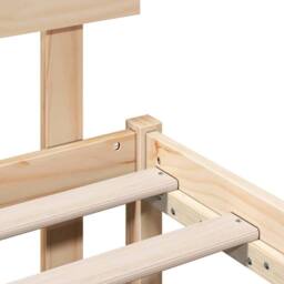 Berkfield Home Bed Frame with Headboard 80x200 cm Solid Wood Pine in Light Tan - thumbnail 8