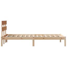Berkfield Home Bed Frame with Headboard 80x200 cm Solid Wood Pine in Light Tan - thumbnail 6
