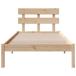 Berkfield Home Bed Frame with Headboard 80x200 cm Solid Wood Pine in Light Tan - thumbnail 5