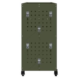 Berkfield Home Tool Trolley with Shelf with Wheel Olive green Medium Powder-coated steel - thumbnail 6