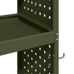 Berkfield Home Tool Trolley with Shelf with Wheel Olive green Medium Powder-coated steel - thumbnail 8
