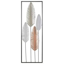Wyld and Coco Feather Wall Art Silver and Gold Metal Decor Rectangular Modern Wall - thumbnail 2