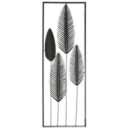 Wyld and Coco Feather Wall Art Silver and Gold Metal Decor Rectangular Modern Wall - thumbnail 3