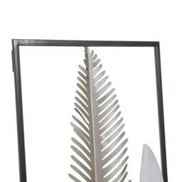 Wyld and Coco Feather Wall Art Silver and Gold Metal Decor Rectangular Modern Wall - thumbnail 5