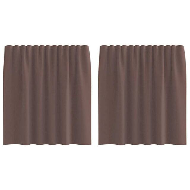 Berkfield Home Voile Curtains with Tab Top 2 pcs Brown - image 1