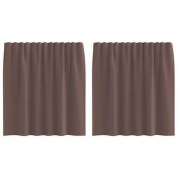 Berkfield Home Voile Curtains with Tab Top 2 pcs Brown