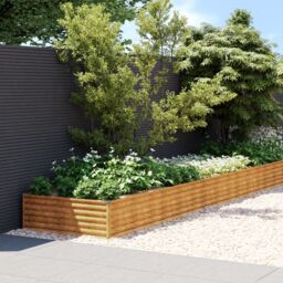 Berkfield Home Garden Raised Bed 579x100x36 cm Corten Steel in Brown - Size: 579 x 100 x 36 cm - thumbnail 1