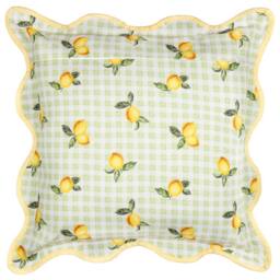 Furn Fruits Lemons Gingham Check Outdoor Cushion in Green - Size: 45 cm x 45 cm - thumbnail 3