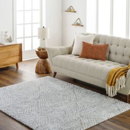 Livabliss Cloudy Shag-Geometric Grey Beige Soft Plush Pile Living Bedroom Rug - Size: 200 cm x 275 cm - thumbnail 1