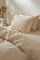 Martex Touch of Linen Housewife Pillowcase Pair in Cream - thumbnail 2