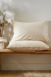 Martex Touch of Linen Housewife Pillowcase Pair in Cream