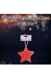 VFM e-Store Christmas Tree Decoration Glitter Star Ornament X 6 18. 5x9. 5x1. 5cm in Red - thumbnail 3