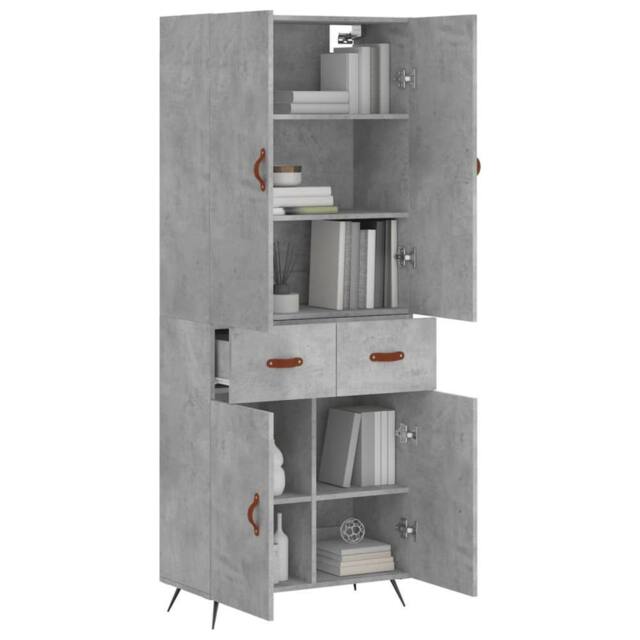 Berkfield Home Highboard Concrete Grey 69.5x34x180 cm Engineered Wood - image 1