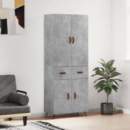 Berkfield Home Highboard Concrete Grey 69.5x34x180 cm Engineered Wood - thumbnail 2