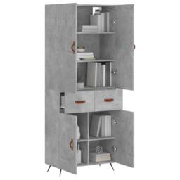 Berkfield Home Highboard Concrete Grey 69.5x34x180 cm Engineered Wood - thumbnail 1