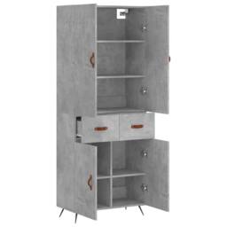 Berkfield Home Highboard Concrete Grey 69.5x34x180 cm Engineered Wood - thumbnail 4