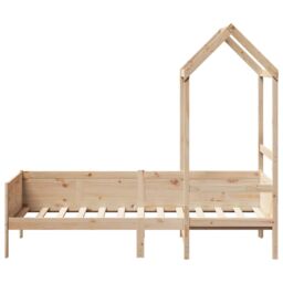 Berkfield Home Day Bed with Roof without Mattress 80x200 cm Solid Wood in Brown - thumbnail 4