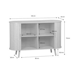 sweeek 120cm scandi-style sideboard with 2 sliding doors in Beige - thumbnail 6