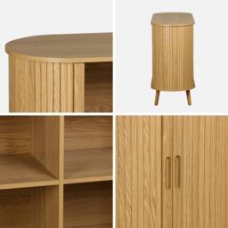sweeek 120cm scandi-style sideboard with 2 sliding doors in Beige - thumbnail 7