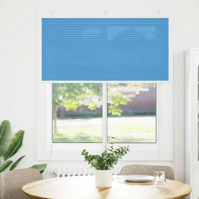 Berkfield Home Pleated Blind Blue 115x100 cm Fabric Width 114.4 cm Polyester - image 1