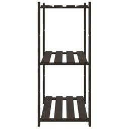 Berkfield Home 3-Tier Storage Rack Black 80x38x90 cm Solid Wood Pine - Size: 80 x 38 x 90 cm - thumbnail 4