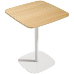 Wyld Haus Levadi 60cm Square Dining Table Natural Wood Veneer Top White Steel - thumbnail 2