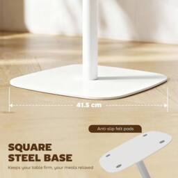 Wyld Haus Levadi 60cm Square Dining Table Natural Wood Veneer Top White Steel - thumbnail 7
