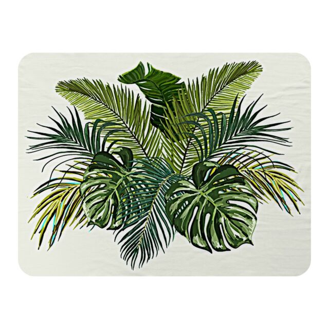 Benjamin Tate Design Green Tropical Foliage Blanket in Natural - Size: 120 cm x 150 cm - image 1